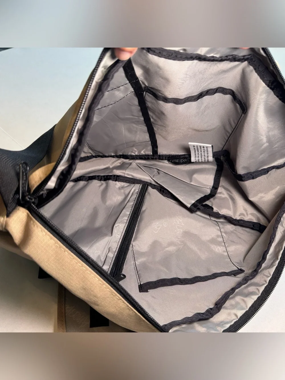 L.L.Bean AmeriBag Healthy Back Sling Bag Tan Vintage Outdoor
